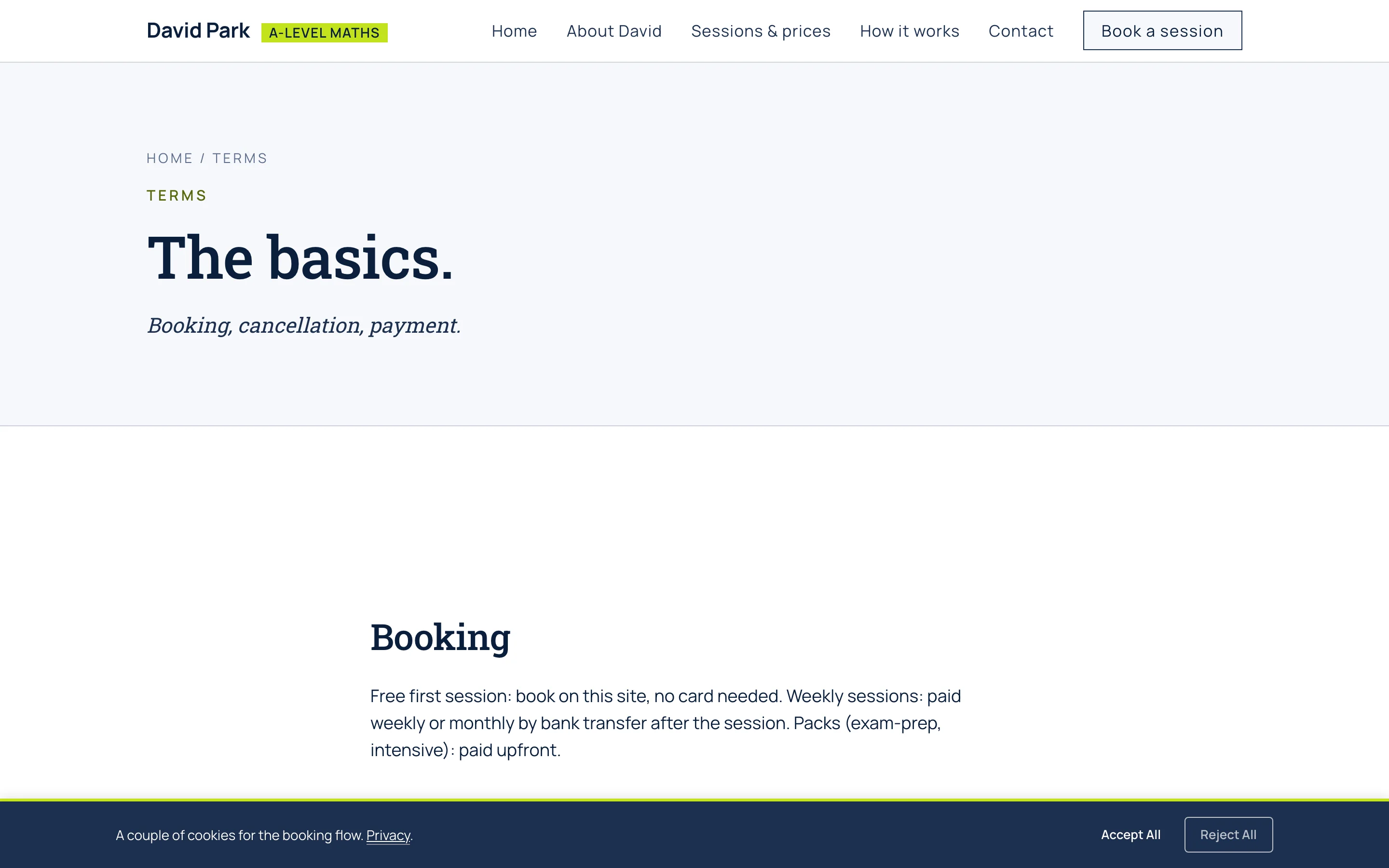 Terms screenshot
